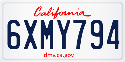 CA license plate 6XMY794