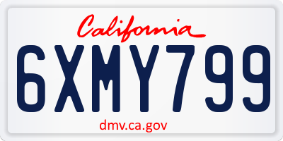 CA license plate 6XMY799