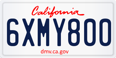 CA license plate 6XMY800