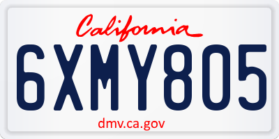 CA license plate 6XMY805