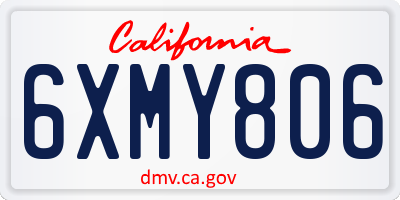CA license plate 6XMY806