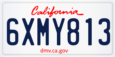 CA license plate 6XMY813
