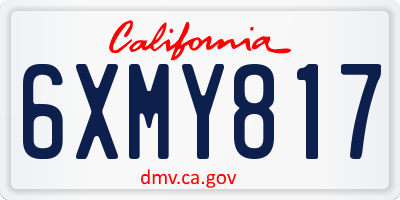 CA license plate 6XMY817