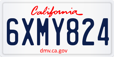 CA license plate 6XMY824