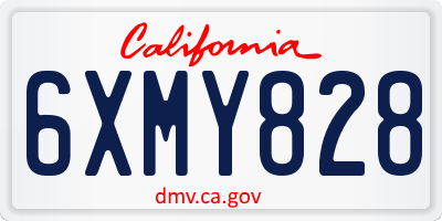 CA license plate 6XMY828