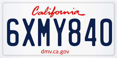 CA license plate 6XMY840
