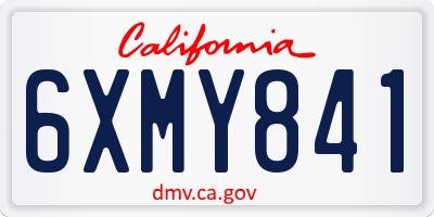 CA license plate 6XMY841