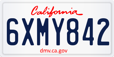 CA license plate 6XMY842