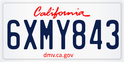 CA license plate 6XMY843