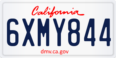 CA license plate 6XMY844