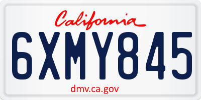 CA license plate 6XMY845
