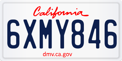 CA license plate 6XMY846