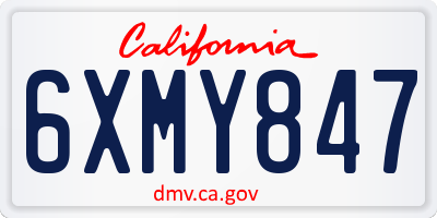 CA license plate 6XMY847