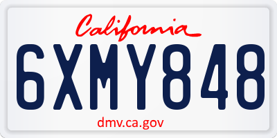 CA license plate 6XMY848