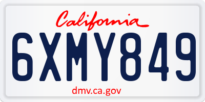 CA license plate 6XMY849