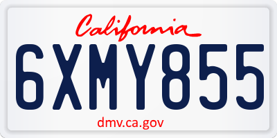 CA license plate 6XMY855