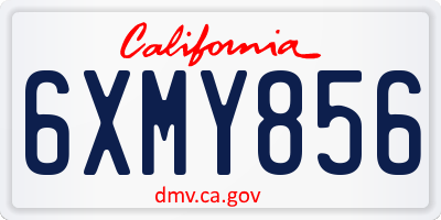 CA license plate 6XMY856