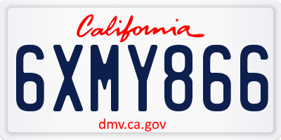CA license plate 6XMY866