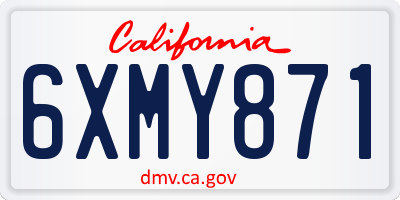 CA license plate 6XMY871