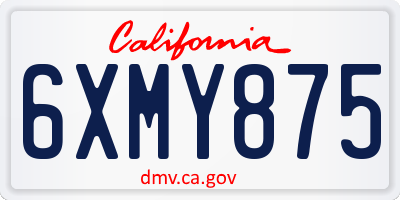 CA license plate 6XMY875