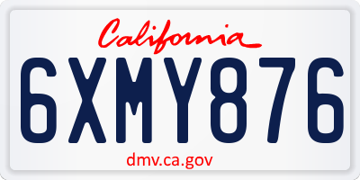 CA license plate 6XMY876