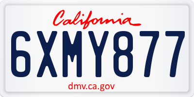 CA license plate 6XMY877