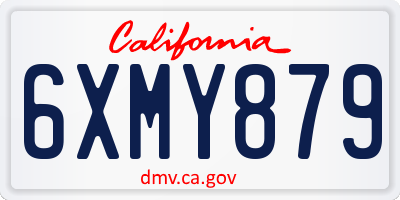 CA license plate 6XMY879