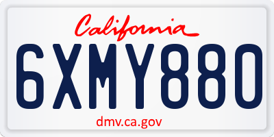 CA license plate 6XMY880