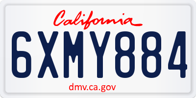 CA license plate 6XMY884