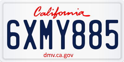 CA license plate 6XMY885