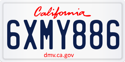 CA license plate 6XMY886