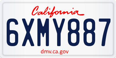 CA license plate 6XMY887
