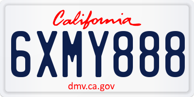 CA license plate 6XMY888