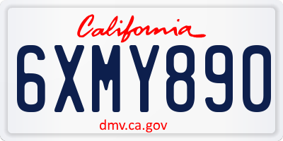 CA license plate 6XMY890