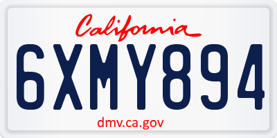 CA license plate 6XMY894