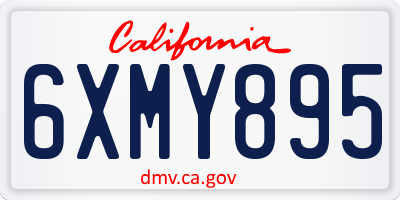 CA license plate 6XMY895