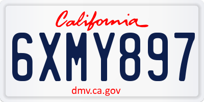 CA license plate 6XMY897