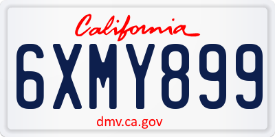 CA license plate 6XMY899