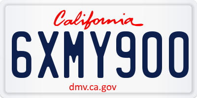CA license plate 6XMY900