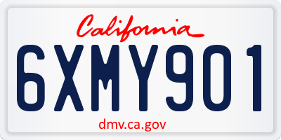 CA license plate 6XMY901