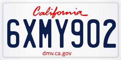 CA license plate 6XMY902