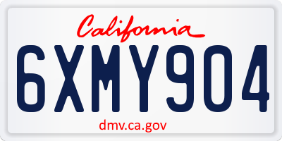 CA license plate 6XMY904