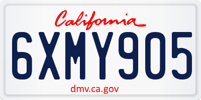 CA license plate 6XMY905