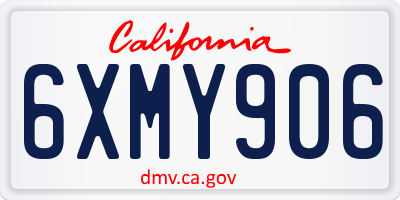 CA license plate 6XMY906