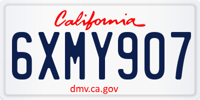 CA license plate 6XMY907