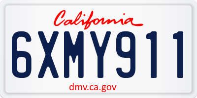CA license plate 6XMY911