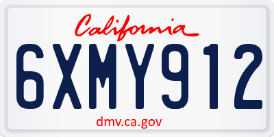 CA license plate 6XMY912