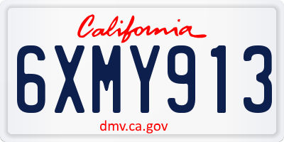 CA license plate 6XMY913