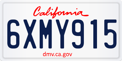 CA license plate 6XMY915