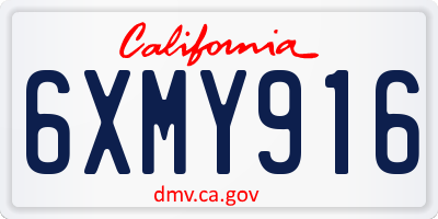 CA license plate 6XMY916